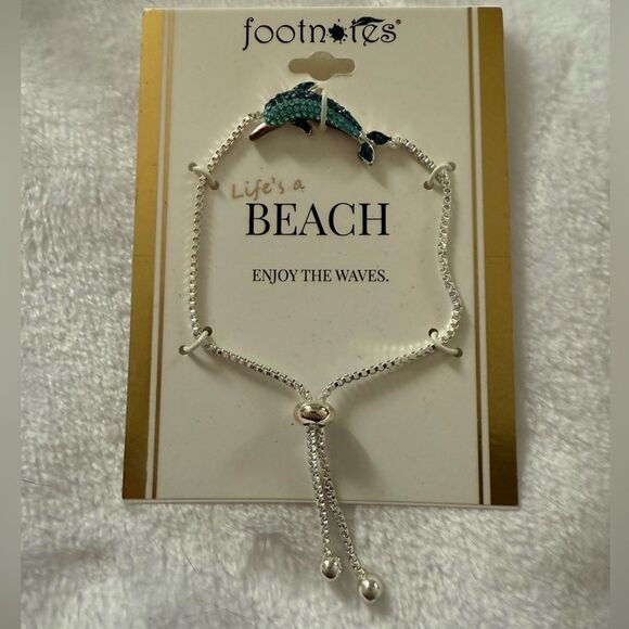 Footnotes Dolphin Rhinestone Bracelet - Picture 1 of 3